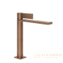 смеситель для раковины gessi inverso diamantato 73653.708, с донным клапаном, copper brushed pvd
