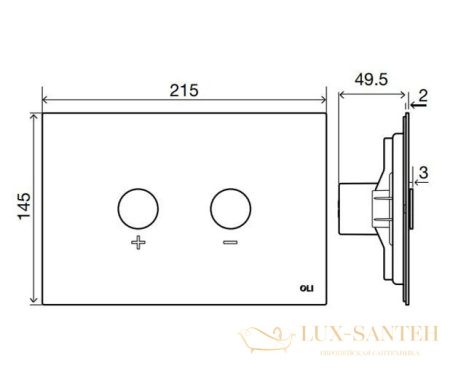 смывная клавиша oli blink 216621 пневматическая, белый
