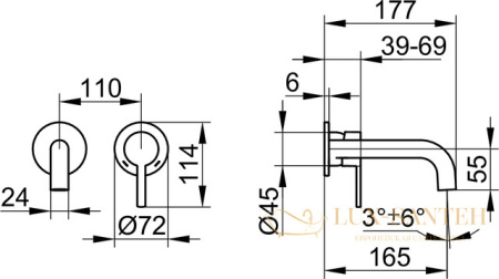 однорычажный смеситель для умывальника 187 мм keuco plan blue, 53916370201, черный матовый