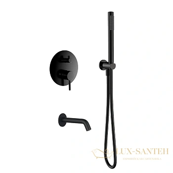 душевая система встраиваемая для ванны aquame aqm8406mb, черный матовый
