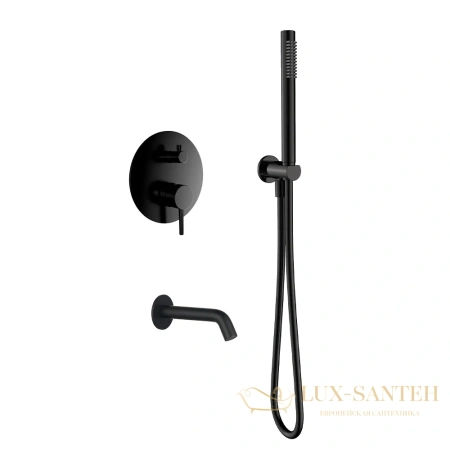 душевая система встраиваемая для ванны aquame aqm8406mb, черный матовый