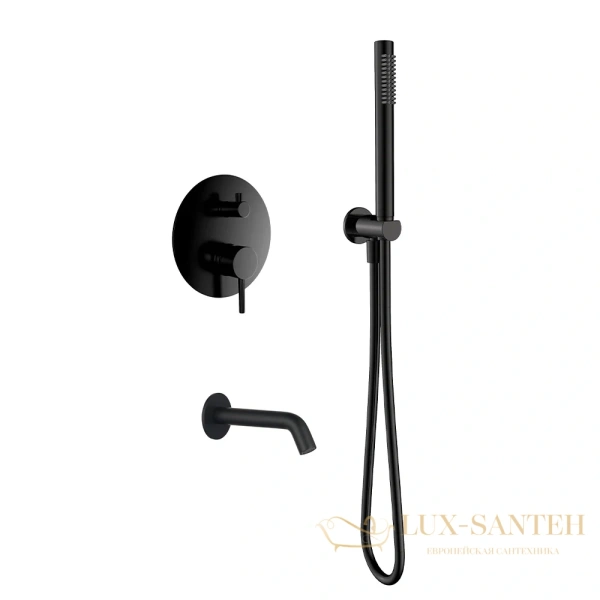 душевая система встраиваемая для ванны aquame aqm8406mb, черный матовый
