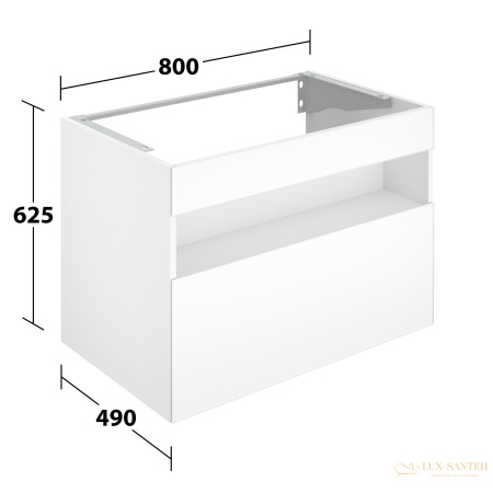 тумба под умывальник keuco stageline, 32862180000, 800x625x490 мм, к/ф: кашемир (ламинир. матовый)/кашемир глянцевый (стекло)