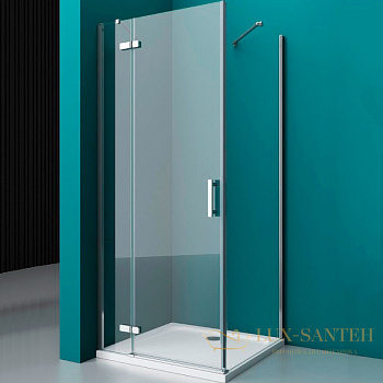 душевой уголок belbagno kraft kraft-ah-12-90/80-c-cr-l 90х80 см профиль хром, стекло прозрачное 