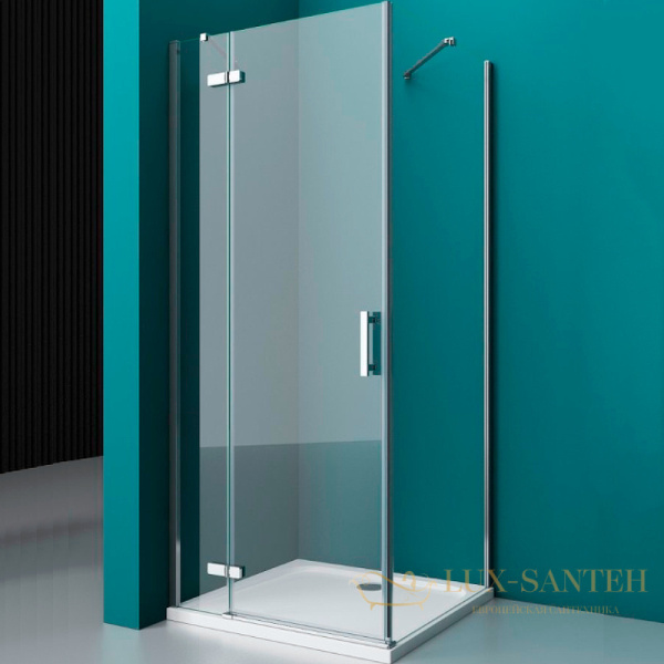 душевой уголок belbagno kraft kraft-ah-12-100/90-c-cr-l 100х90 см профиль хром, стекло прозрачное
