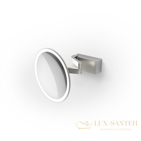 косметическое зеркало vision r подвесное 205 мм, decor walther led, 0123176, увеличение x5, нержавеющая сталь
