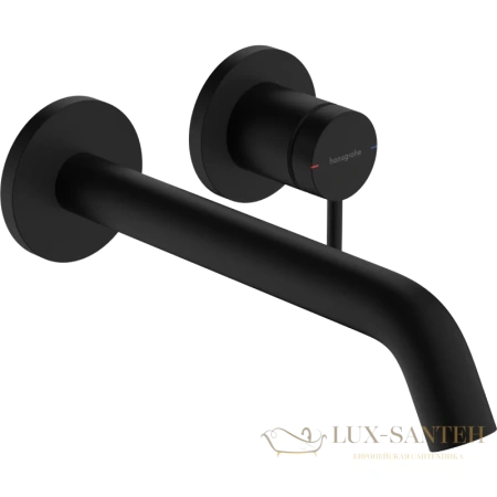 смеситель для раковины встраиваемый с выпуском hansgrohe tecturis s coolstart ecosmart 73351670, черный матовый