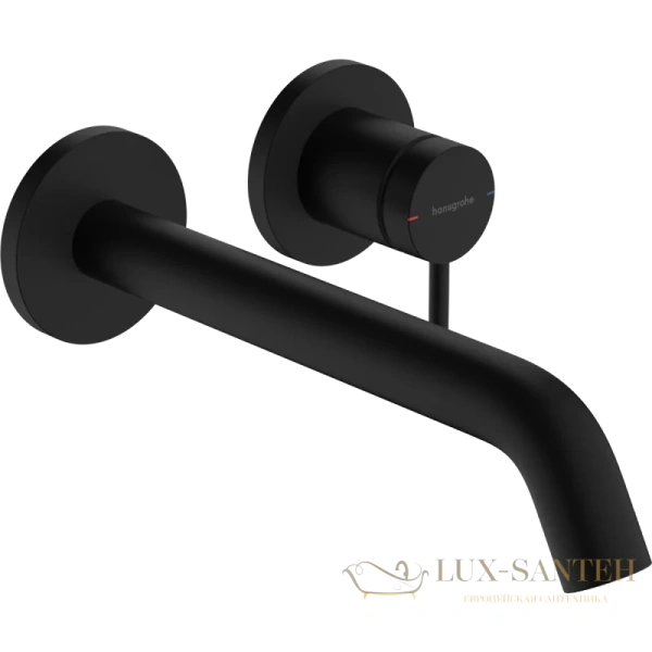 смеситель для раковины встраиваемый с выпуском hansgrohe tecturis s coolstart ecosmart 73351670, черный матовый