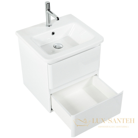 тумба под раковину belbagno albano-cer albano-cer-500-2c-so-bl 50 см подвесная, bianco lucido