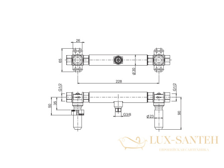 встраиваемая часть fima carlo frattini f2360, для двухвентильного смесителя для раковины