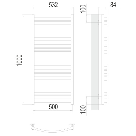 полотенцесушитель водяной terminus классик 4670078529602 п20 500x1000