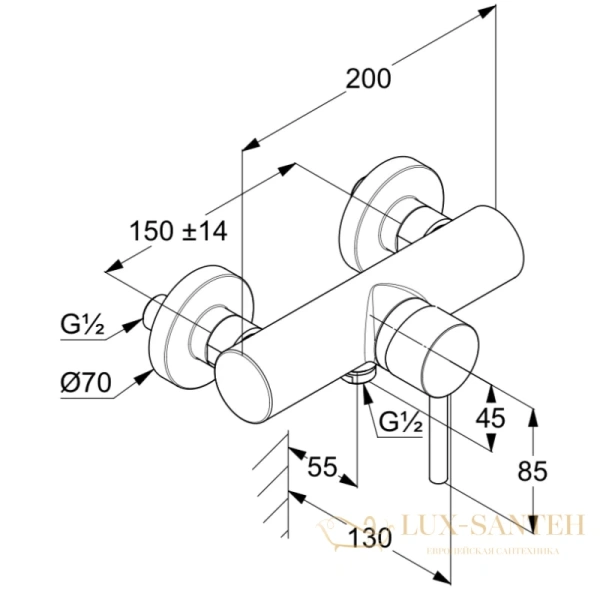 смеситель kludi bozz 388310576 для душа, хром