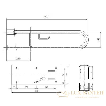 поручень bemeta help 301407273, белый