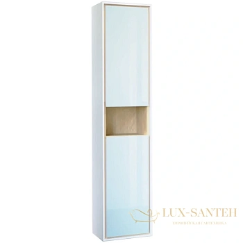 пенал jorno glass gla.04.150/p/w r подвесной, белый/дуб