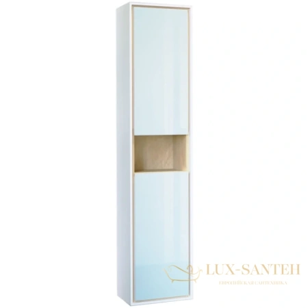 пенал jorno glass gla.04.150/p/w r подвесной, белый/дуб