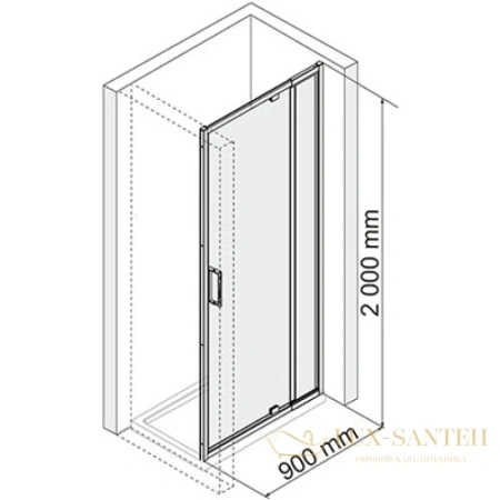 душевая дверь wasserkraft berkel 48p04 85-95 см 