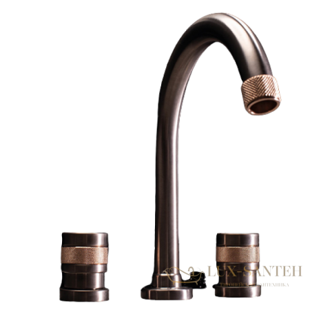 смеситель для раковины, nicolazzi khady, 2408tcnknrg21, black nichel/rose gold