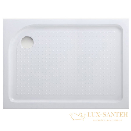 акриловый поддон для душа belbagno tray tray-bb-ah-100/80-15-w-l l 100x80x15 l с антискользящим покрытием, белый