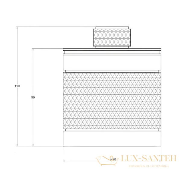 контейнер с крышкой настольный bertocci officina 01, 127 7532 5050, золото матовое