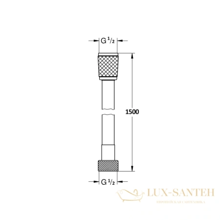 душевой шланг aquame aqm1500cr, 1500 мм, хром