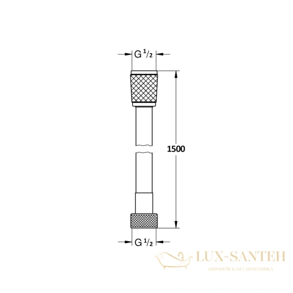 душевой шланг aquame aqm1500b, 1500 мм, черный