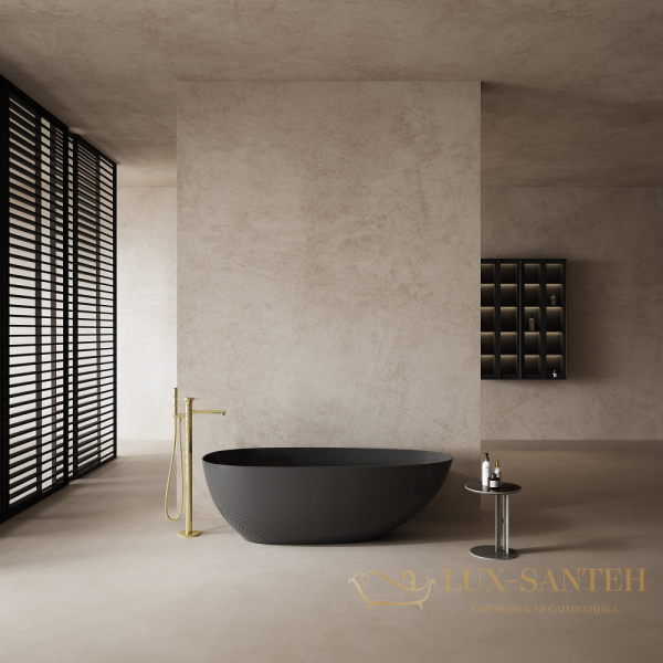 ванна свободностоящая из карбона abber karbon ak9011-1.7, 170х80х55h см, черный глянцевый