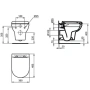 подвесной безободковый унитаз ideal standard exacto r002601 с сиденьем микролифт, белый
