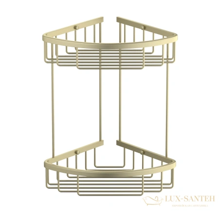 полка-решетка угловая двойная timo saona 13082/17, золото матовое