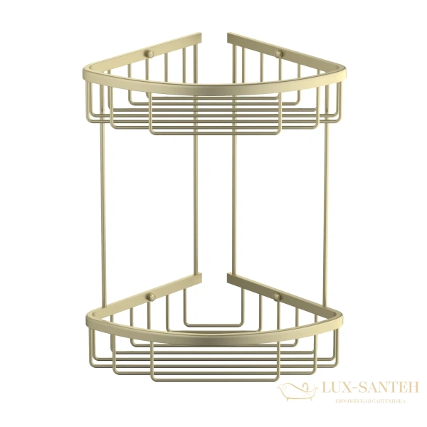 полка-решетка угловая двойная timo saona 13082/17, золото матовое