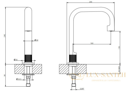 излив gessi inciso- 58093.031 для раковины, хром