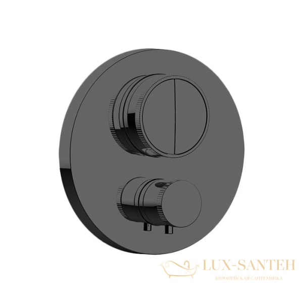 термостат для душа встраиваемый almar core e176632.ab, внешняя часть, на 2 выхода, черный хром брашированный pvd