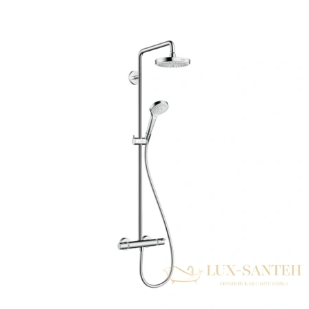 душевая стойка hansgrohe croma select s 27253400, showerpipe 180 2jet с термостатом, белый/хром