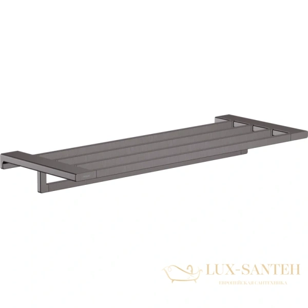 полка для полотенец hansgrohe addstoris 41751340, шлифованный чёрный хром