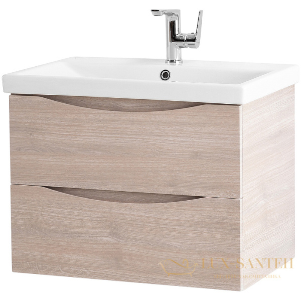 тумба под раковину belbagno marino-cer marino-cer-700-2c-so-rg-p 70 см подвесная, rovere grigio