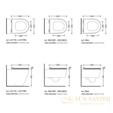 сиденье с крышкой flaminia link lkcw09, для унитаза soft close, белый глянцевый