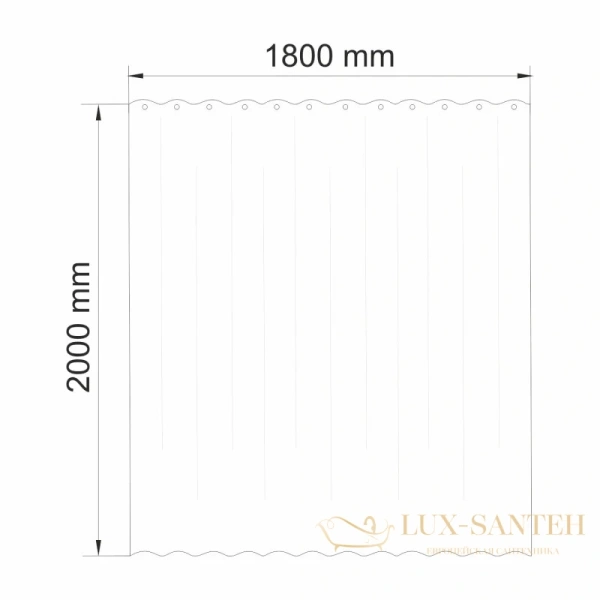 штора wasserkraft leine sc-38101 для ванной комнаты, белый, серый, черный
