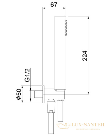набор для душа fiore kera 30oz8786: ручной душ, душевой шланг, держатель с водоотводом, матовое золото