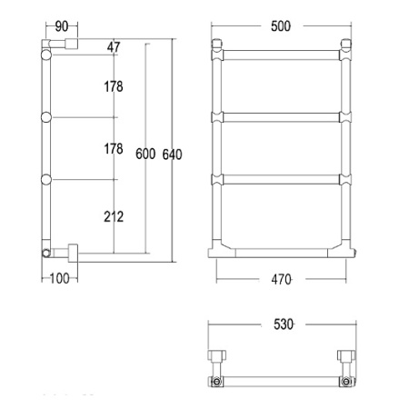 полотенцесушитель электрический 64х52 см, margaroli sole 5124704obb, бронза