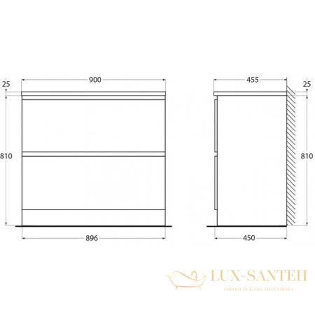 тумба под раковину belbagno albano albano-900-2c-pia-rr 90 см, rovere rustico