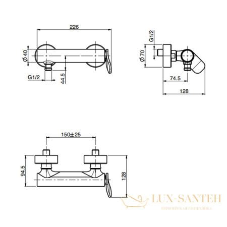 смеситель для душа fima carlo frattini flo' f3805/1ns, черный матовый