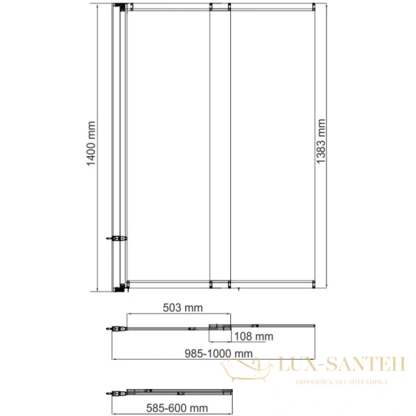 шторка wasserkraft dill 61s02-100 для ванны 100 см 