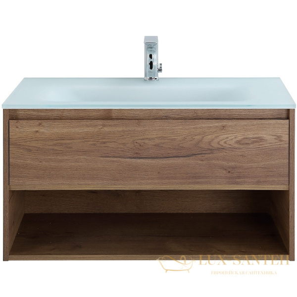 тумба под раковину belbagno kraft kraft-900-1c-so-rt 90 см подвесная, rovere tabacco