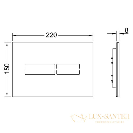 электронная панель смыва tece tecelux mini 9240961, черное стекло