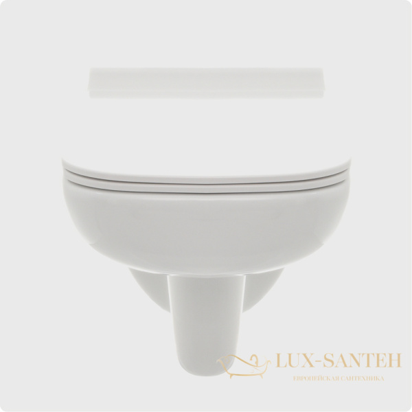 унитаз подвесной безободковый aquame aqm2007, с быстросъемным сиденьем softclose, белый глянцевый