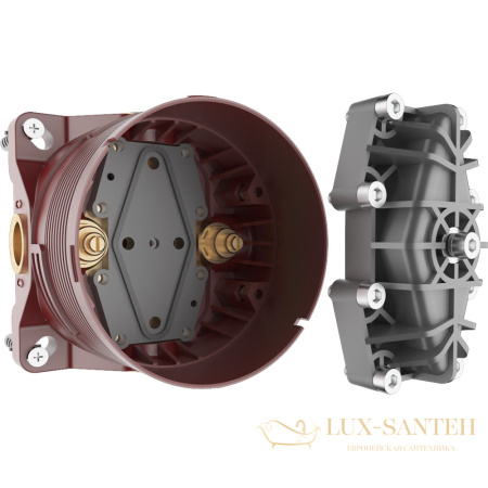 душевая система встраиваемая для ванны с термостатом aquame aqm8407mb, черный матовый