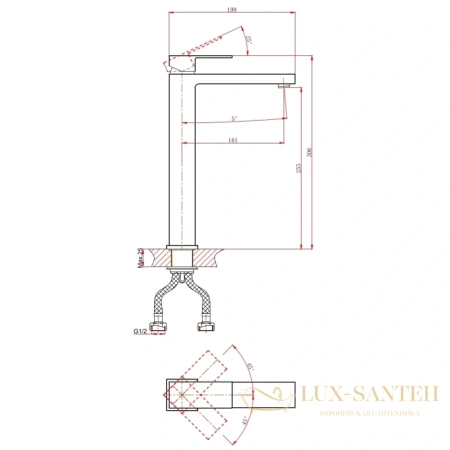 смеситель для раковины d&k bayern.liszt da1512008 высокий, белый матовый