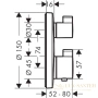 термостат hansgrohe ecostat s с запорным/переключающим вентилем ecostat s скрытый монтаж 15758140, шлифованная бронза