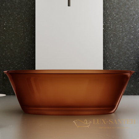 ванна свободностоящая прозрачная abber kristall at9707opal, 170х75х55h см, бирюзовый глянцевый