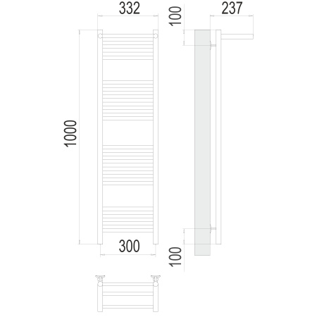 полотенцесушитель водяной terminus аврора 4670078529848 с полкой п20 300x1000