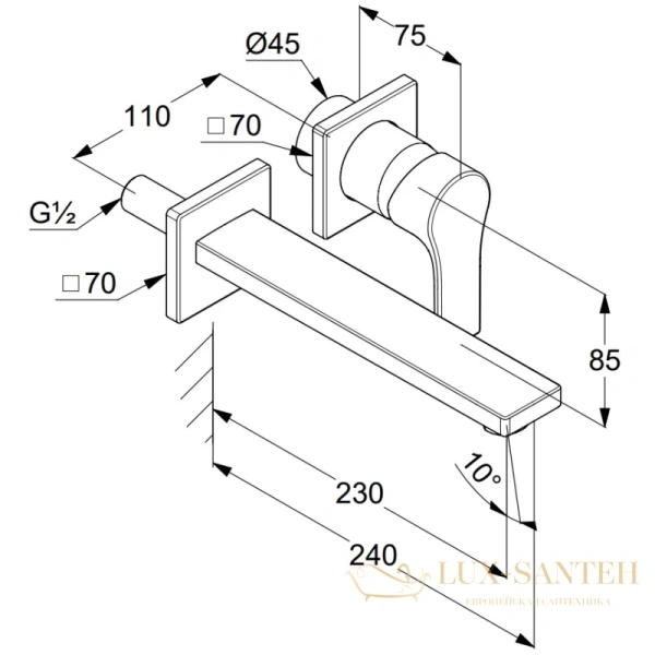 смеситель для раковины kludi zenta sl 482450565 без донного клапана, хром